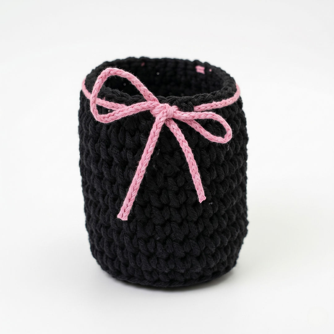 Cotton Hand Knitted Holder for Eco-Friendly Storage